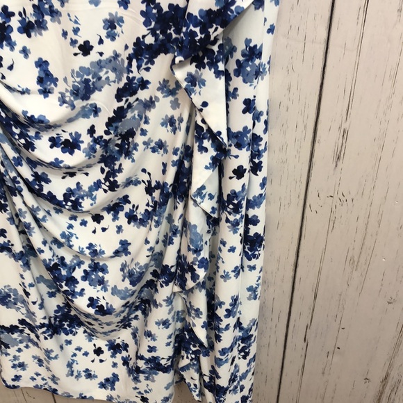 🌻NWT American Living Blue Floral One Sleeve Dress - Picture 6 of 16